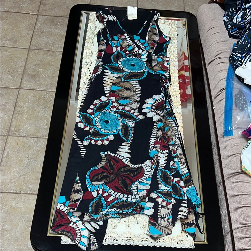 Morgan de Toi black sleeveless maxi dress with side ties